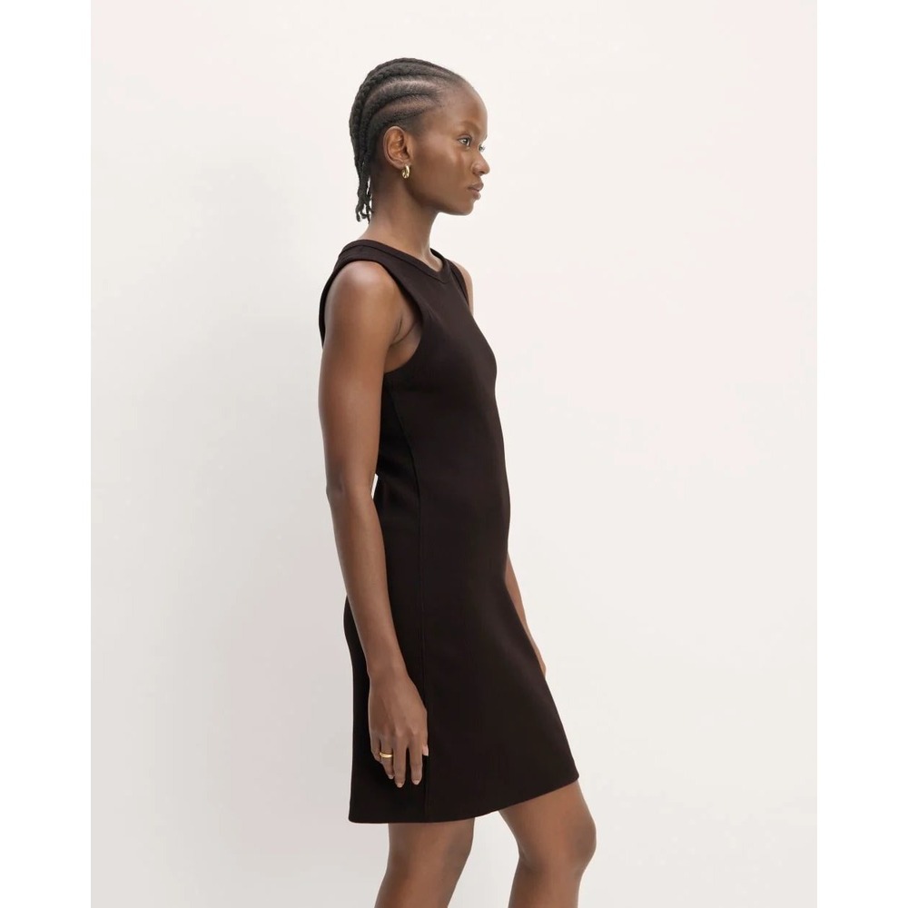 Everlane Ribbed Organic Cotton Tank Mini Dress Black Size Large‎